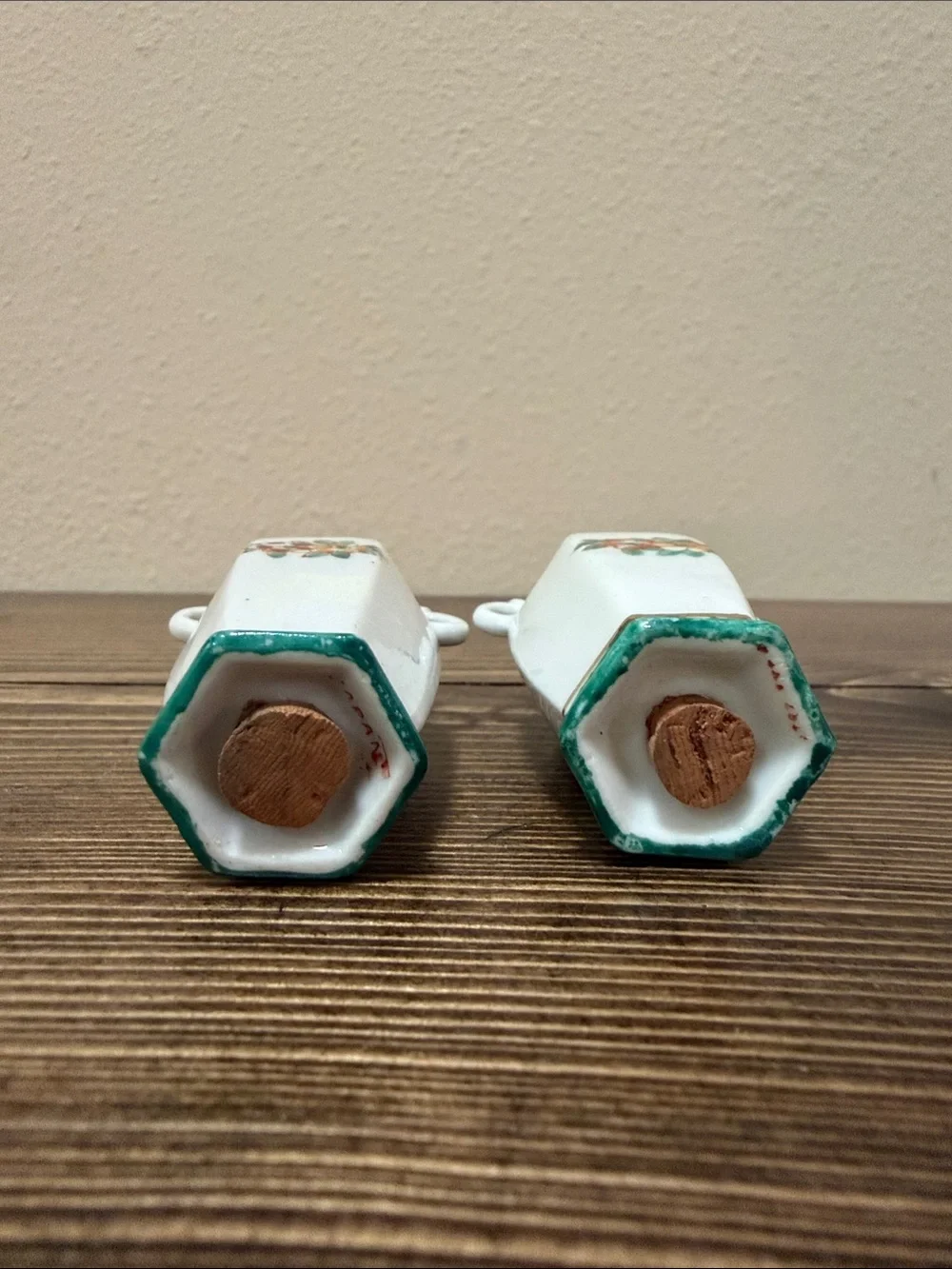 Vintage Hand Painted Porcelain Salt & Pepper Shakers Cottagecore Shabby Chic